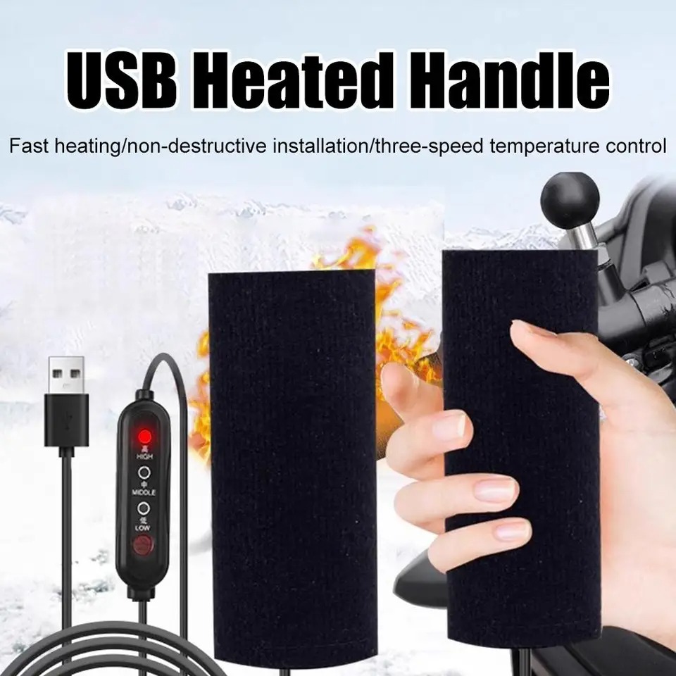 مقابض دراجة نارية مدفأة بمنفذ  - مراجعة Handlebar Grip Heated وسعره